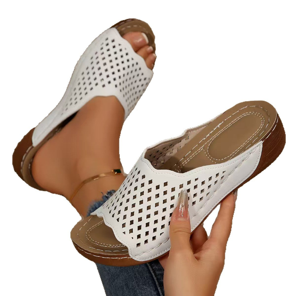 Sandales à brides perforées confort pour femmes Chic und Stil