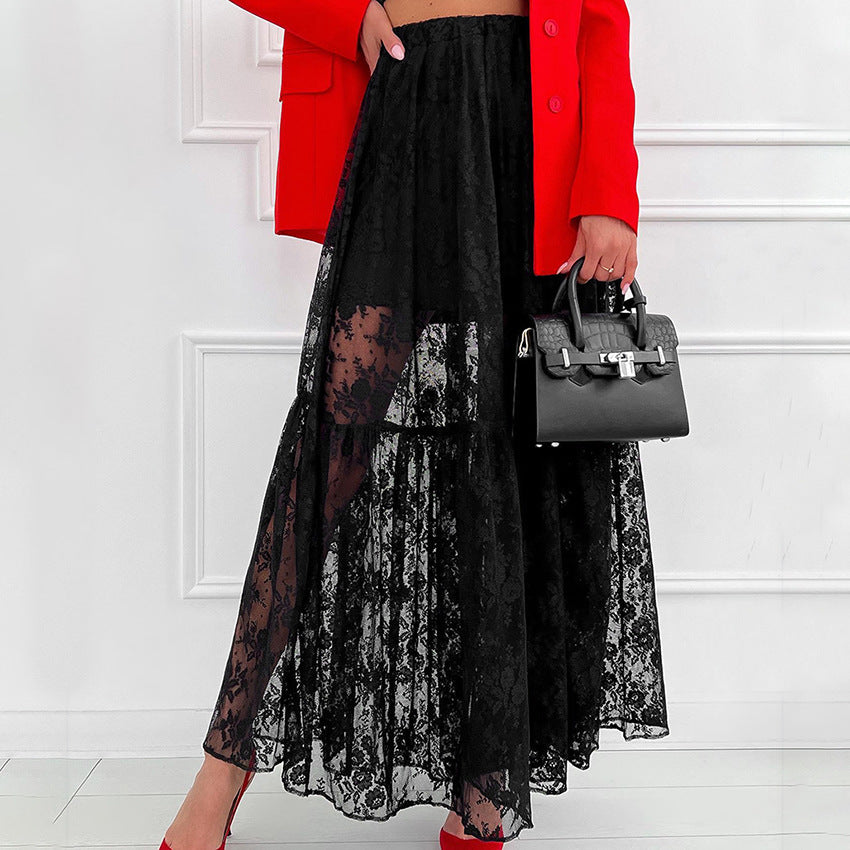 Jupe maxi élégante en dentelle pour femmes Chic und Stil
