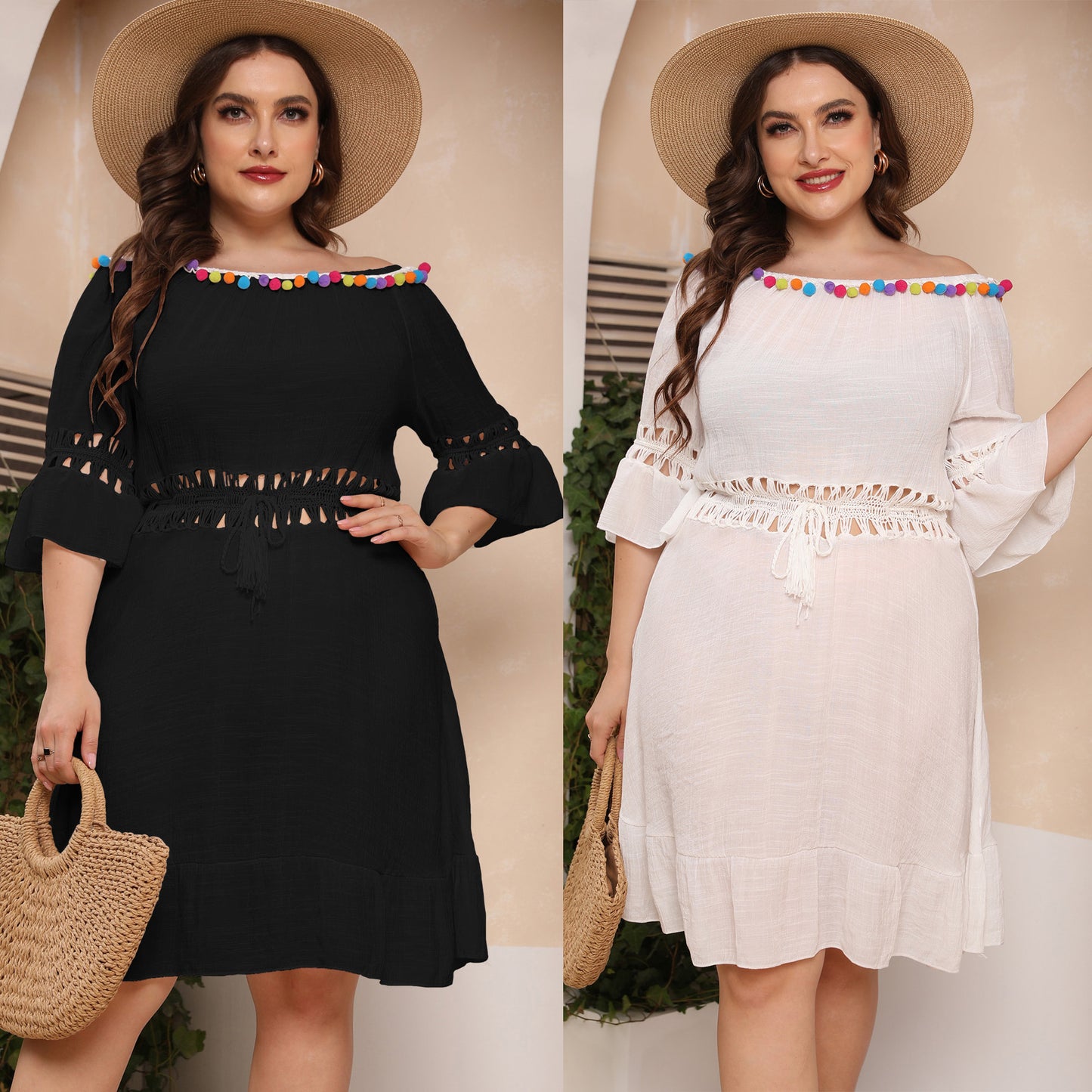Robe de plage découpée à épaules dénudées pour femme Chic und Stil