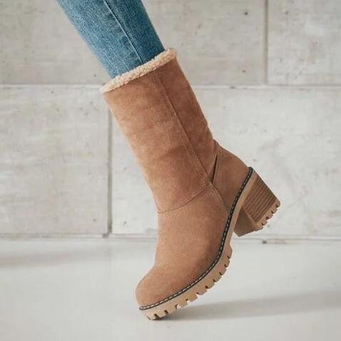 Bottes d'hiver élégantes pour femmes avec col en laine Chic und Stil