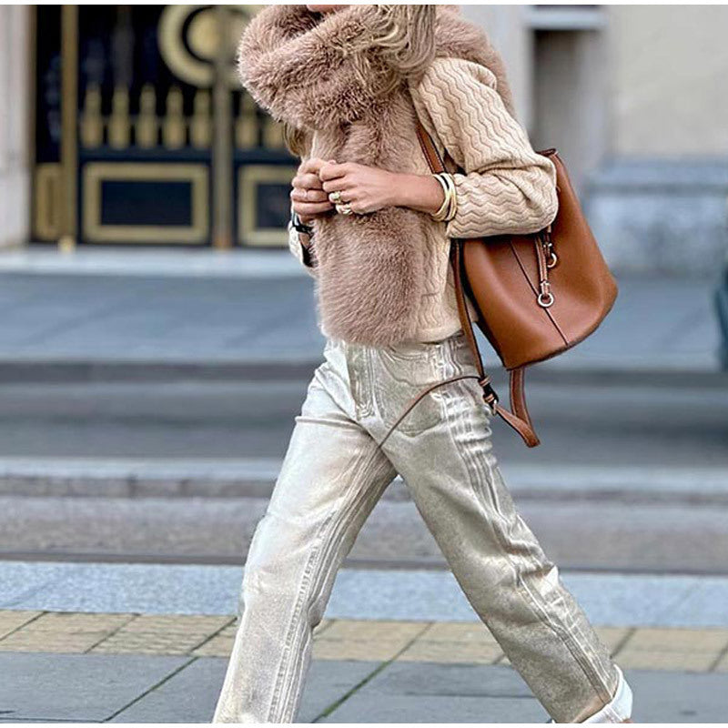 Cardigan dames avec motif à carreaux structuré et boutons décoratifs Chic und Stil