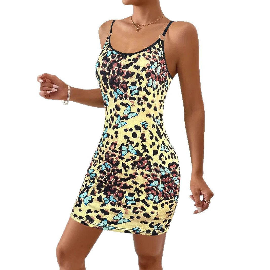 Robe mini bodycon pour femmes avec design imprimé papillon et animal Chic und Stil