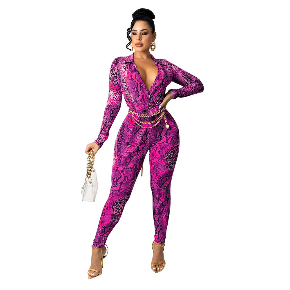 Dames Bodysuit à motif animal exotique Chic und Stil