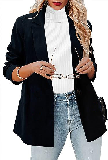 Blazer classique pour femmes au design moderne avec un élégant revers Chic und Stil
