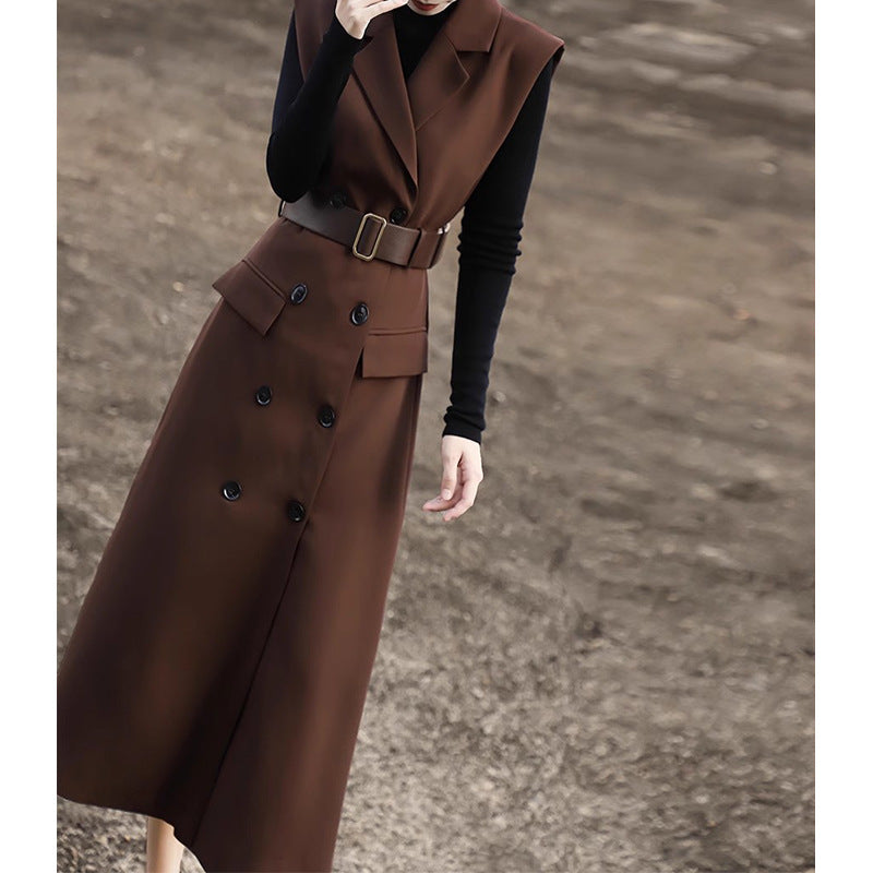 Robe gilet croisée ajustée pour femmes Chic und Stil