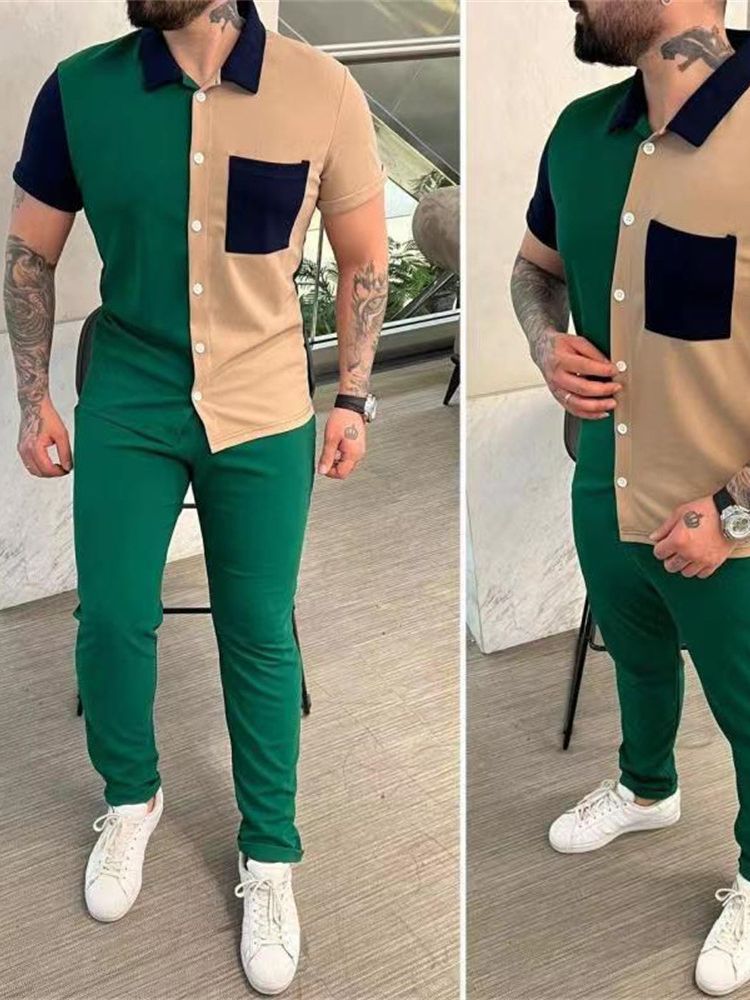 Homme tenue décontractée colorblock Chic und Stil