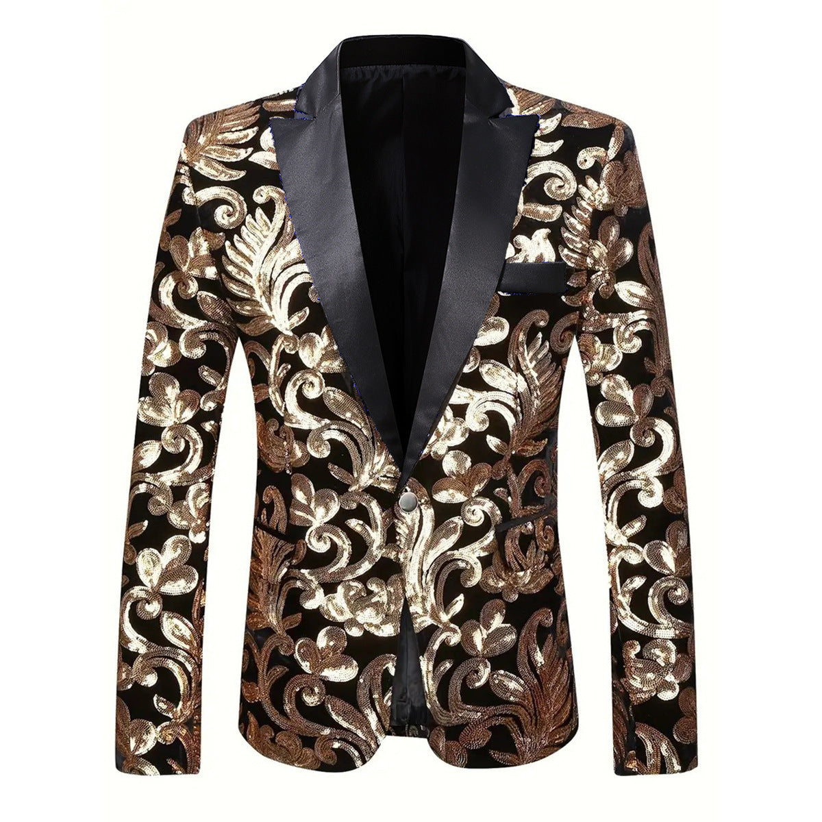 Blazer élégant en sequins pour hommes au design floral luxueux Chic und Stil
