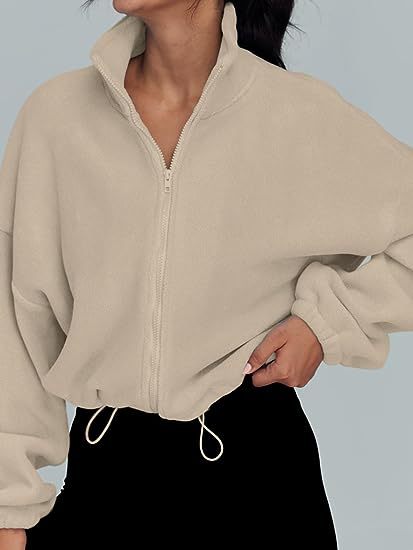Pull-over en molleton décontracté pour femmes avec col haut et cordon de serrage Chic und Stil