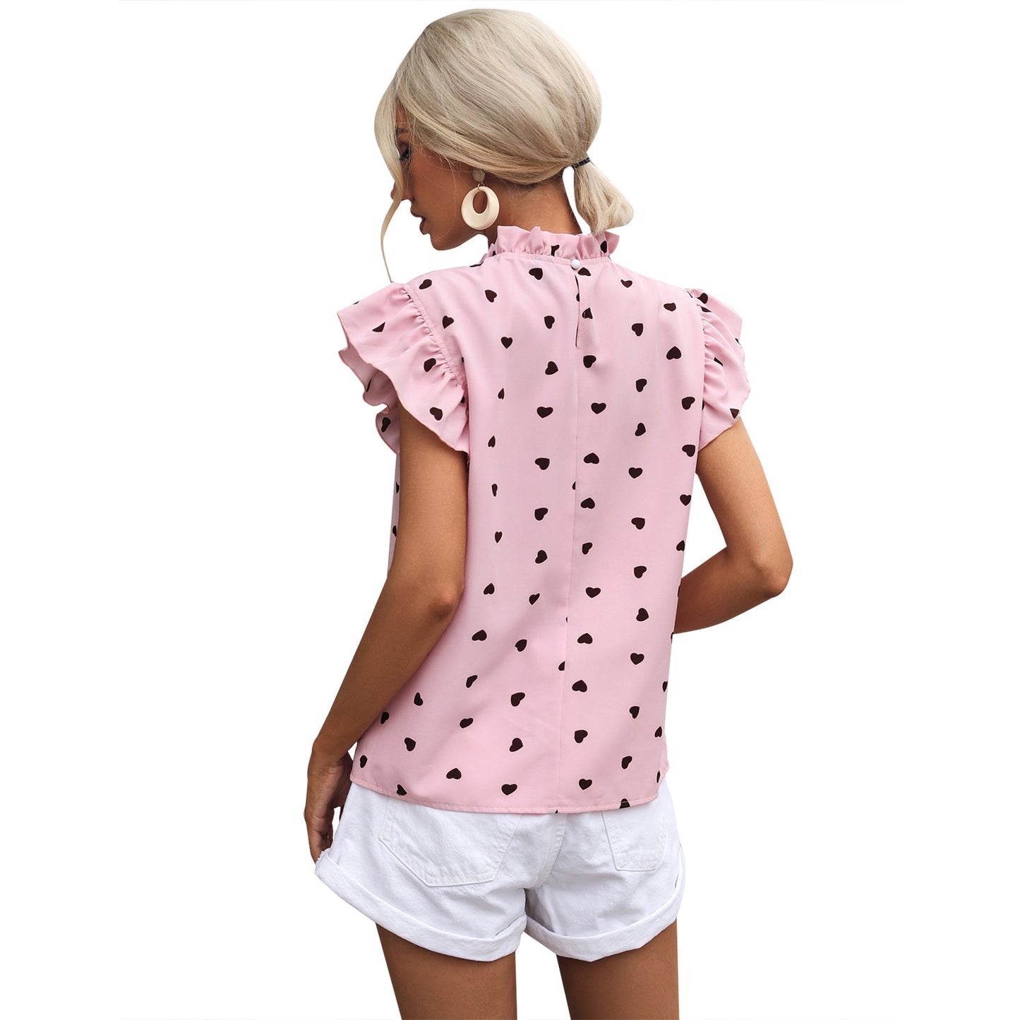 Blouse pour femmes avec motif en cœur et manches à volants Chic und Stil