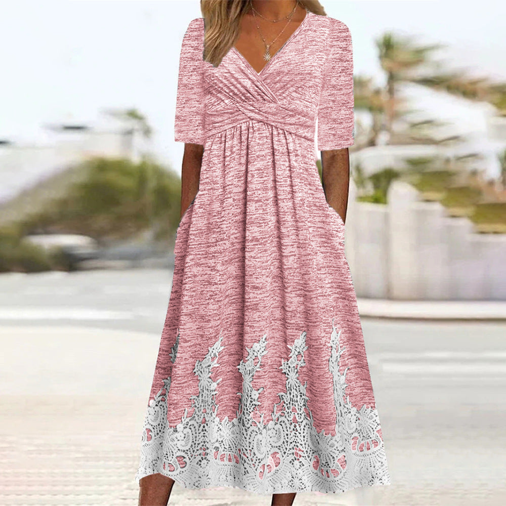 Robe midi en dentelle pour femmes Chic und Stil