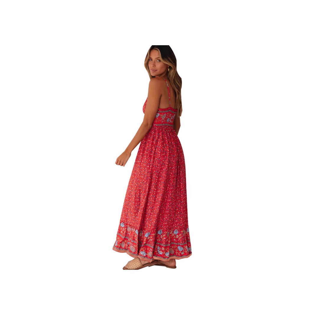 Robe maxi dames avec motifs floraux Chic und Stil