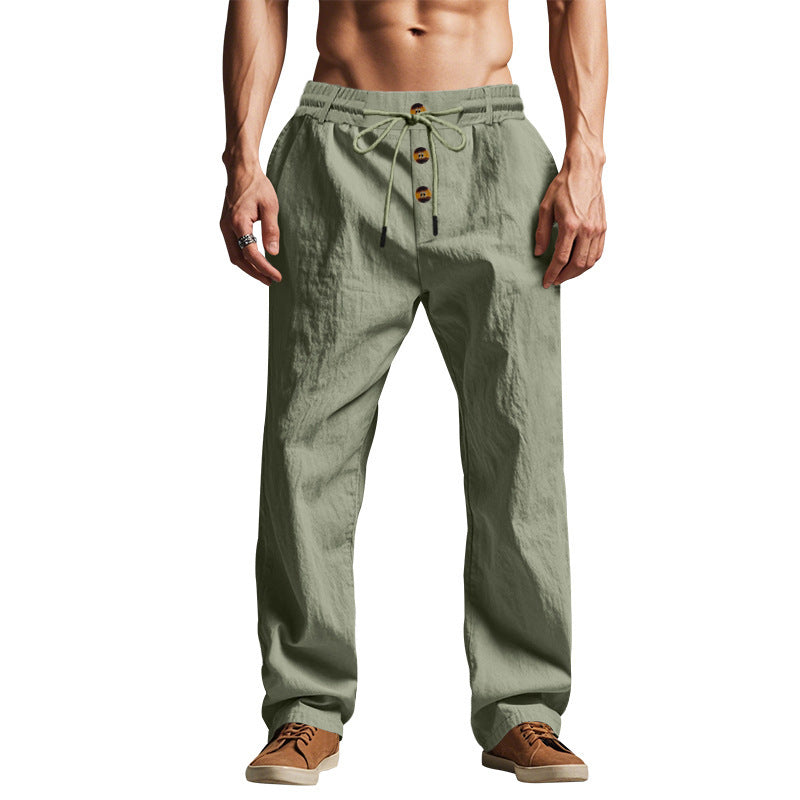 Pantalons décontractés pour hommes avec taille élastique et détail de bouton Chic und Stil