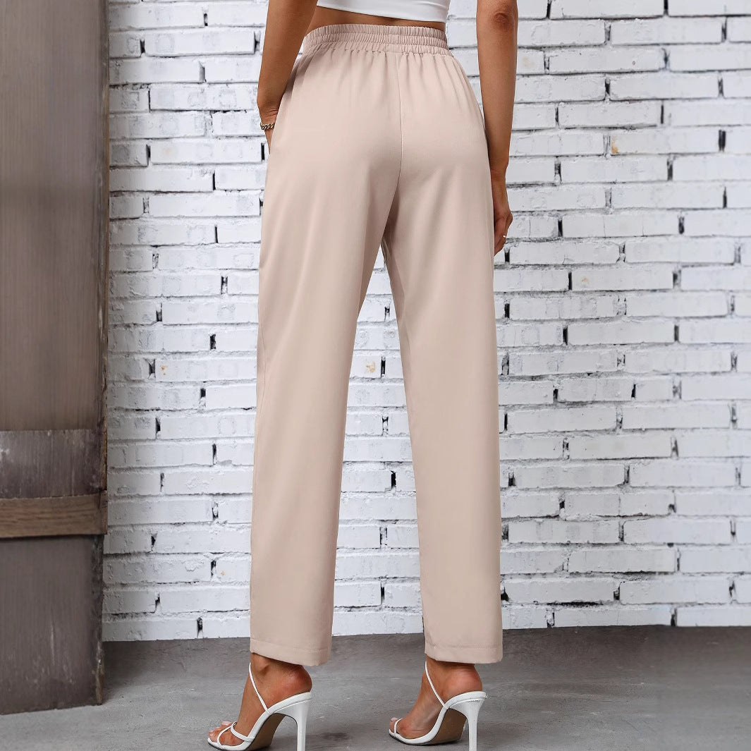 Pantalon de loisirs élégant pour femmes avec taille élastique et poches latérales pratiques Chic und Stil