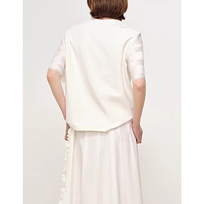 Blouse à manches bouffantes texturées pour femmes Chic und Stil