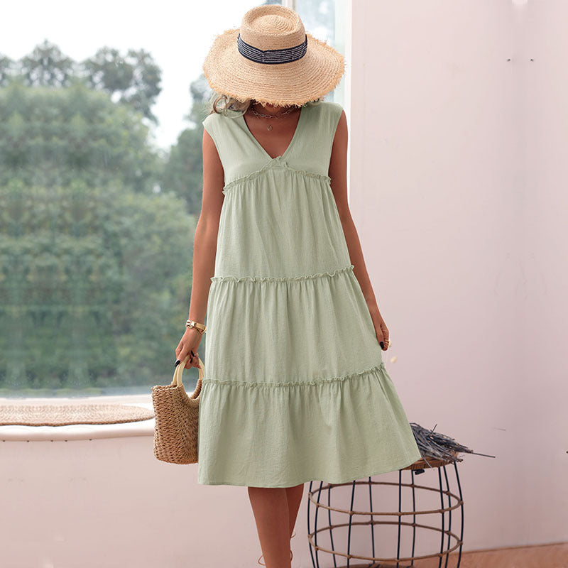 Robe midi à volants pour femmes Chic und Stil