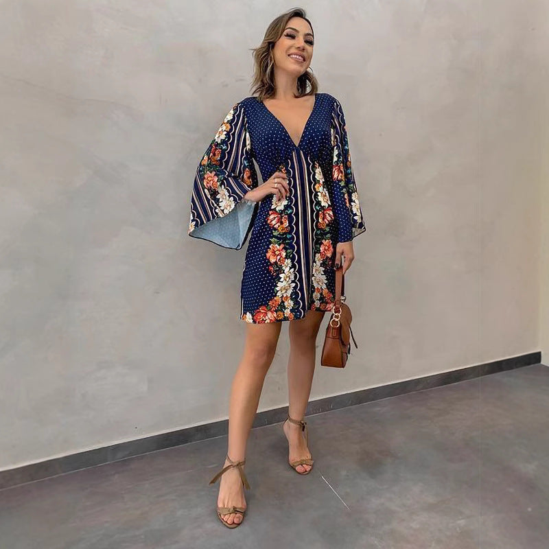 Robe mini à manches évasées inspirée bohème Chic und Stil