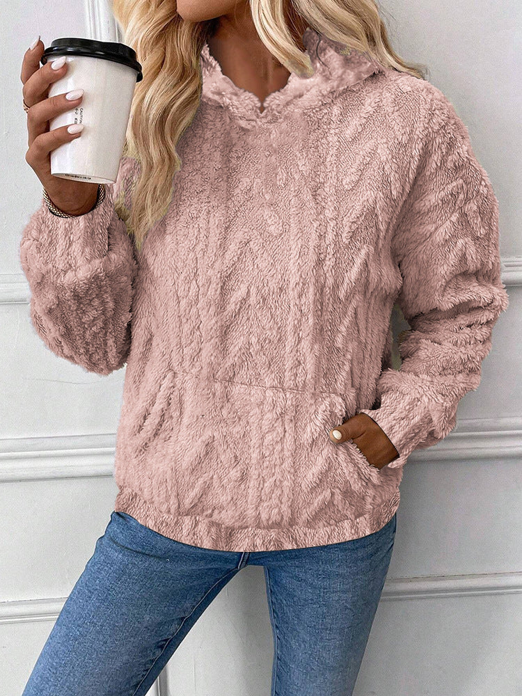 Pull à capuche pour femmes en matériau douillet avec poche kangourou intégrée Chic und Stil