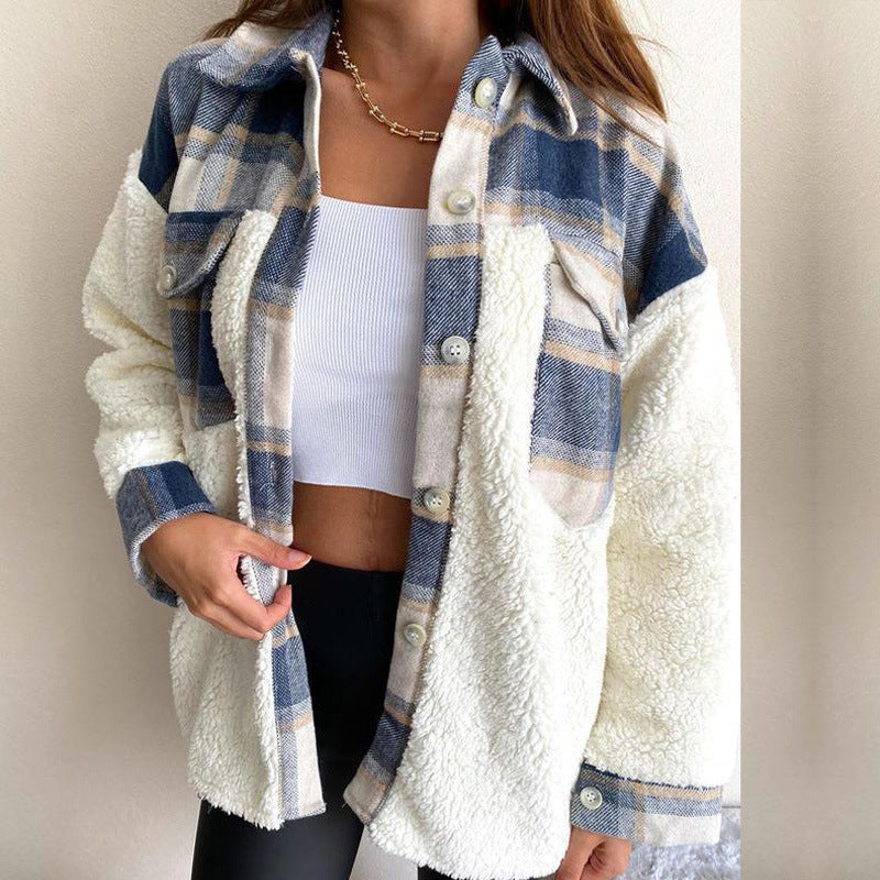 Veste en flanelle oversize pour dames avec doublure douce et poches pratiques Chic und Stil