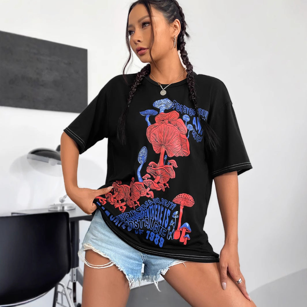 T-shirt oversized pour femmes avec impression rétro florale Chic und Stil