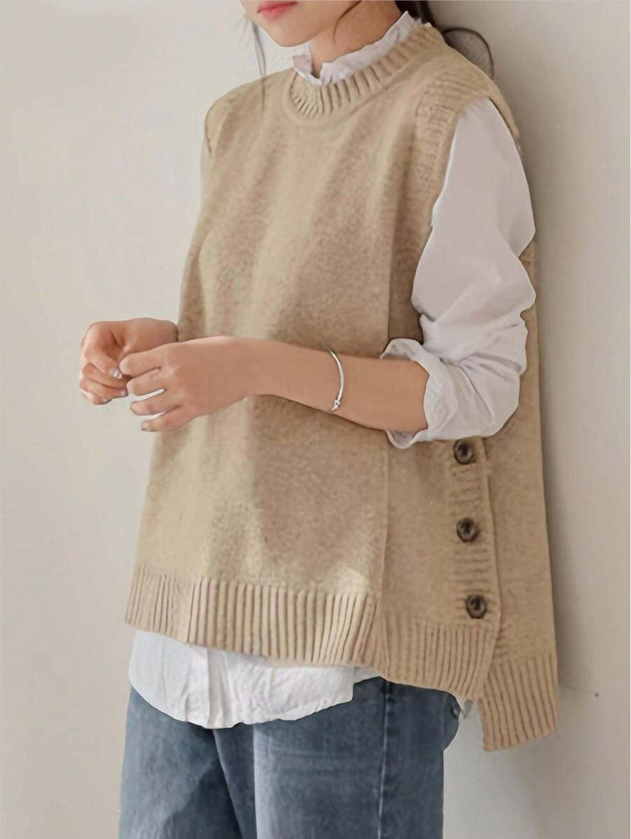 Blouse en tricot pour femmes avec détails de boutons et coupe moderne Chic und Stil