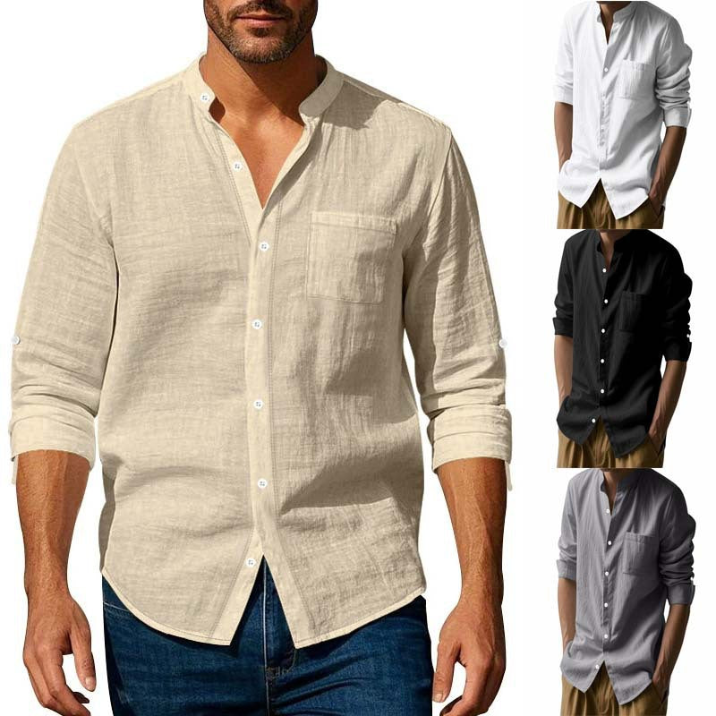 Chemise en lin à boutons pour homme Chic und Stil