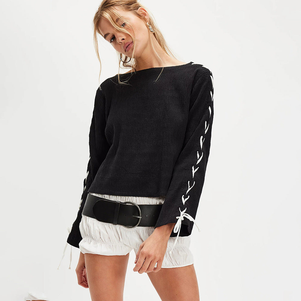 Blouse pour femmes avec design à lacets tendance et coupe aérienne Chic und Stil