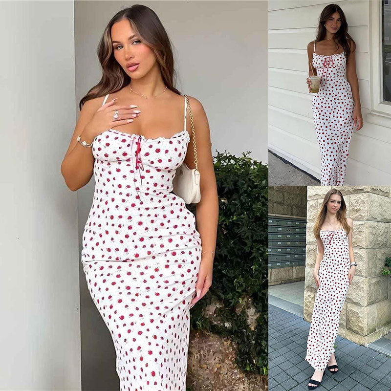 Robe midi à bretelles spaghetti Chic und Stil