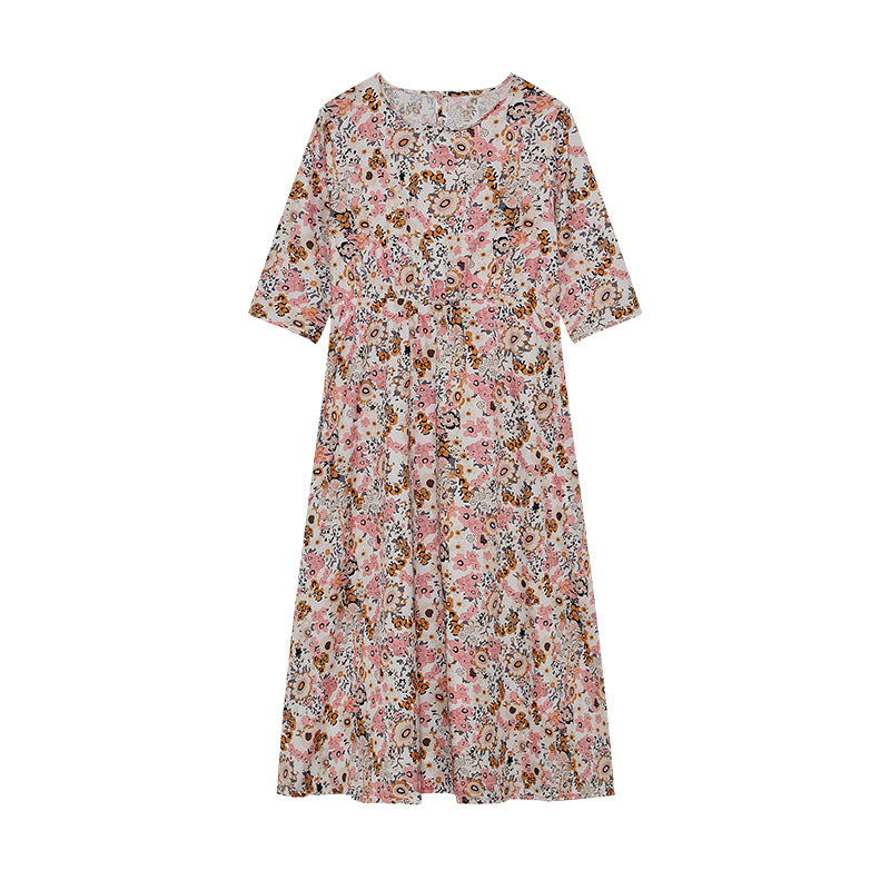 Robe midi florale fluide pour femmes chic et stylée