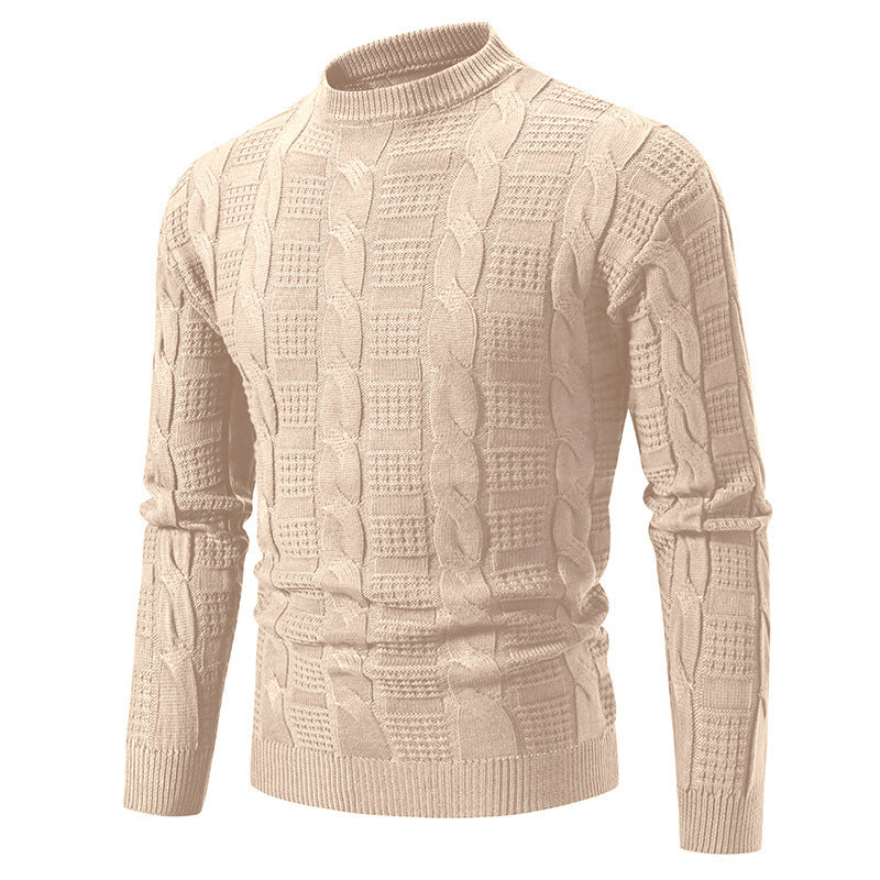 Quilted knit pullover for men with high collar Chic and Style