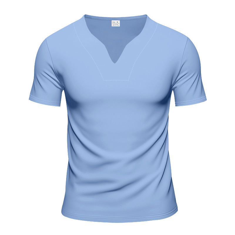 Homme t-shirt moderne à col en V en matériau respirant Chic und Stil