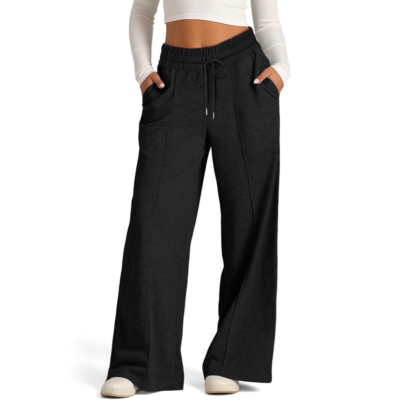 Pantalon de loisirs ample pour femmes avec taille élastique et poches latérales pratiques Chic und Stil