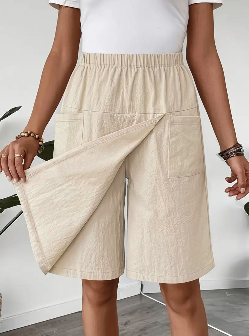 Jupe portefeuille mi-longue pour femmes avec taille élastique et poches pratiques Chic und Stil