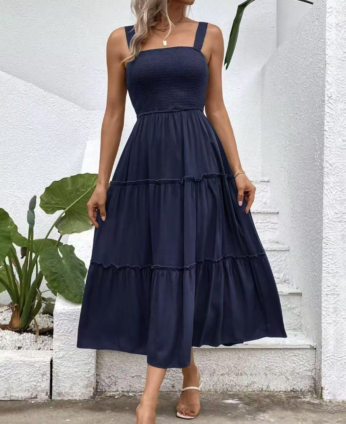 Robe maxi femme avec bustier élastique et jupe fluide Chic und Stile