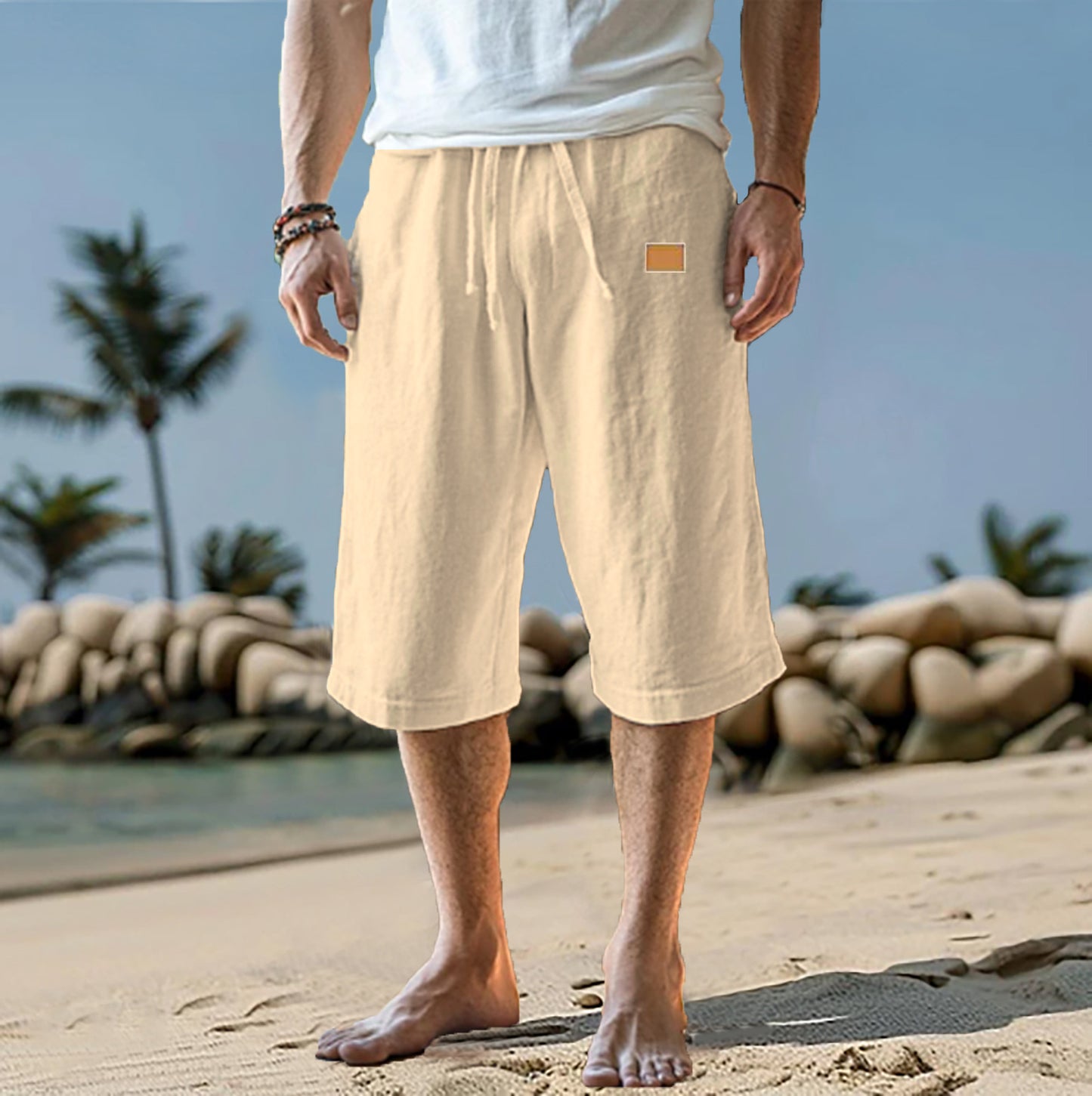 Pantalons décontractés pour hommes avec taille élastique et poches latérales pratiques Chic und Stil