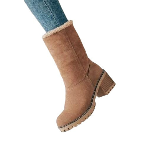 Bottes d'hiver élégantes pour femmes avec col en laine Chic und Stil
