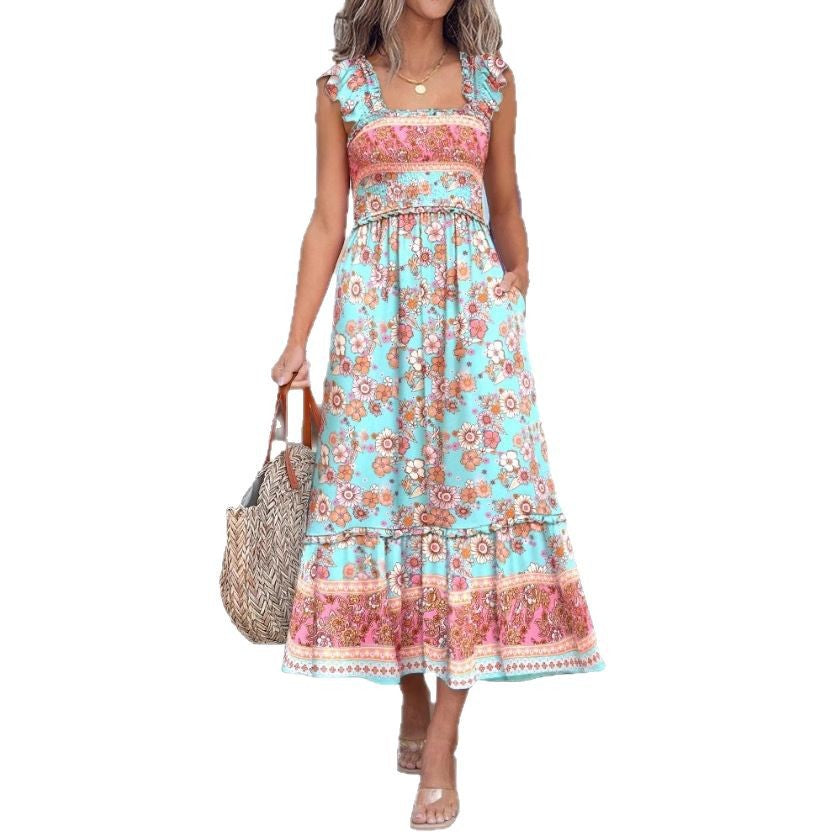 Women's Sleeveless Floral Maxi Dress Chic and Style