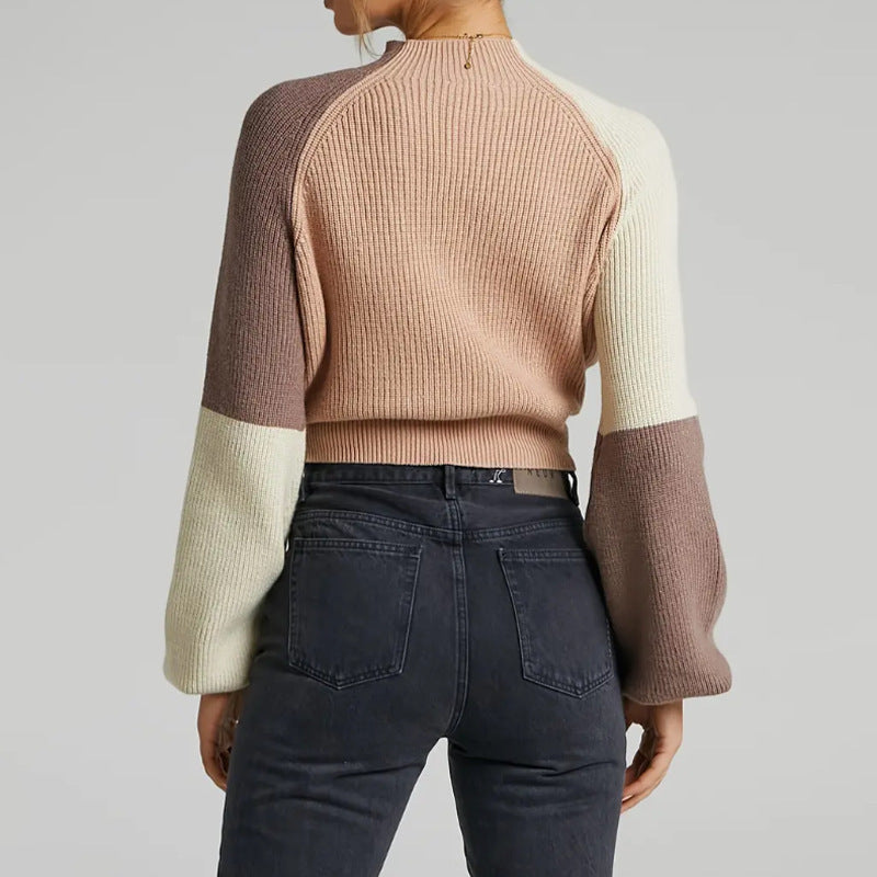 Pull femme avec tricot texturé unique et manches volumineuses Chic und Stil