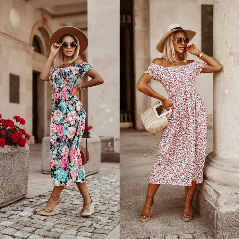 Robe maxi florale pour femmes avec bretelles réglables Chic und Stil