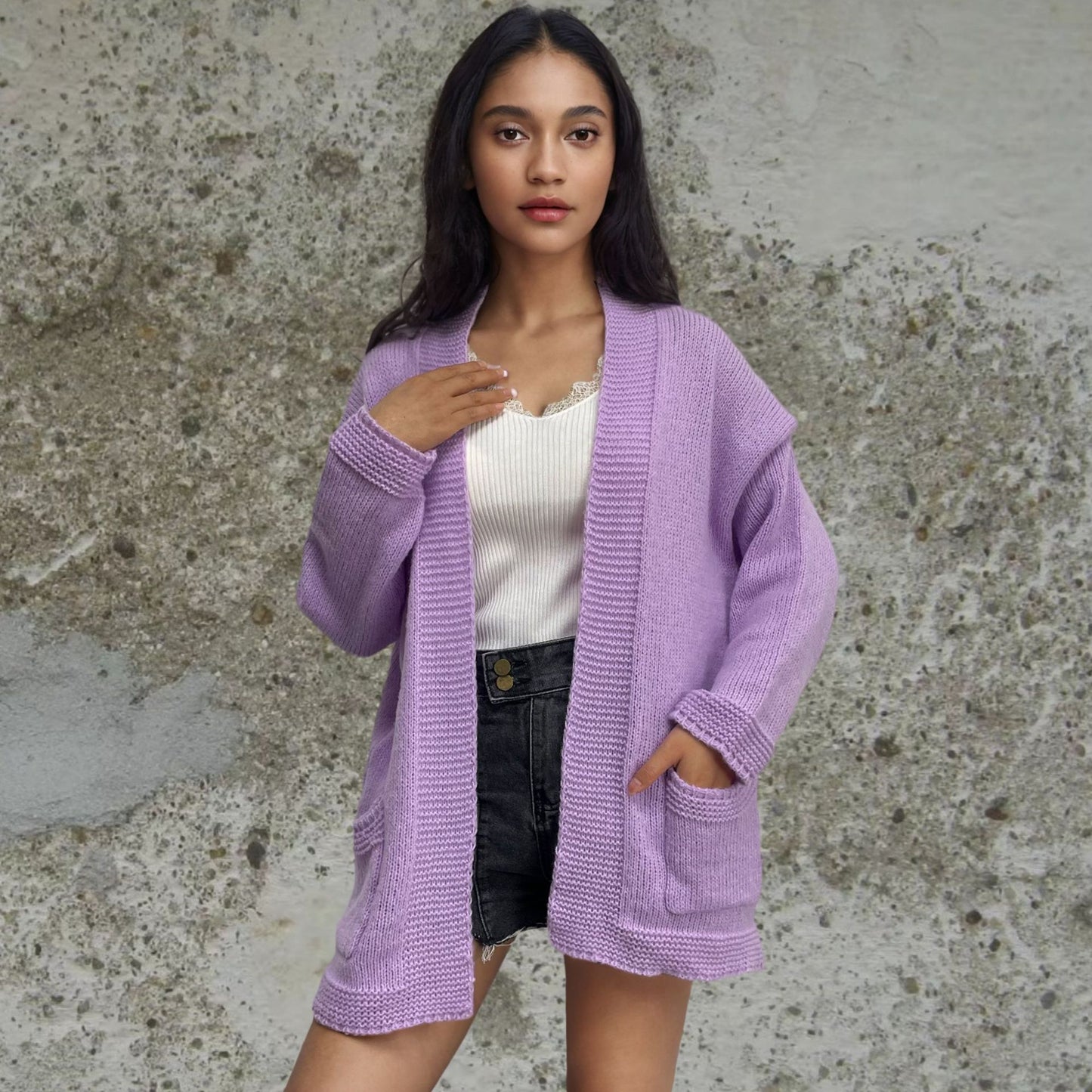 Veste en tricot pour femmes dans un style oversize décontracté Chic und Stil