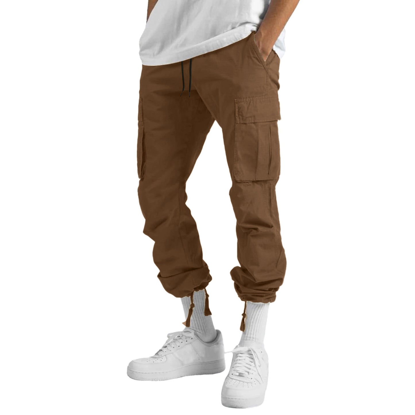 Pantalon cargo pour hommes avec poches latérales pratiques et taille réglable Chic und Stil
