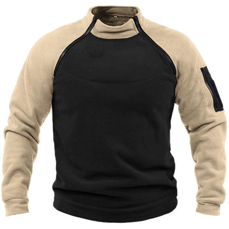 Pull-over en fleece pour hommes avec col haut et poches fonctionnelles Chic und Stil