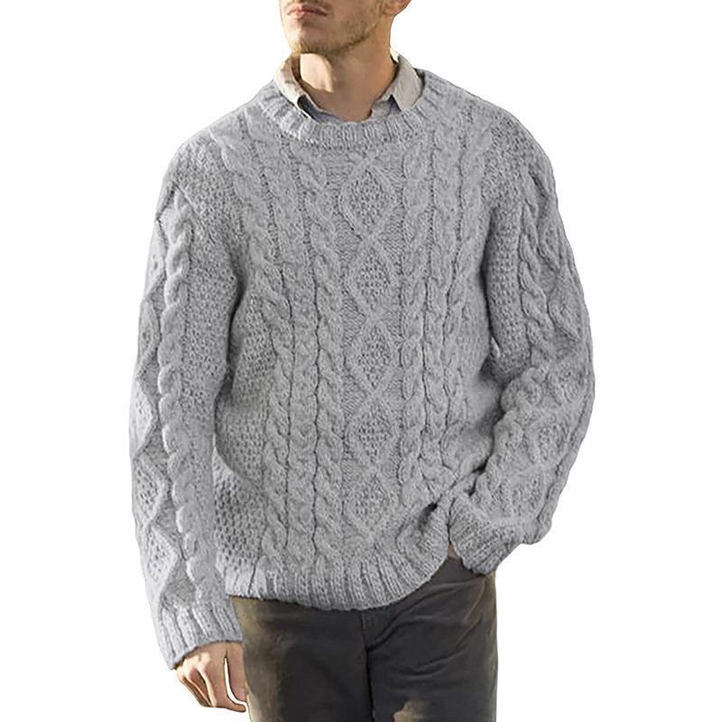 Pull en grosse maille pour homme avec motif en relief classique Chic und Stil