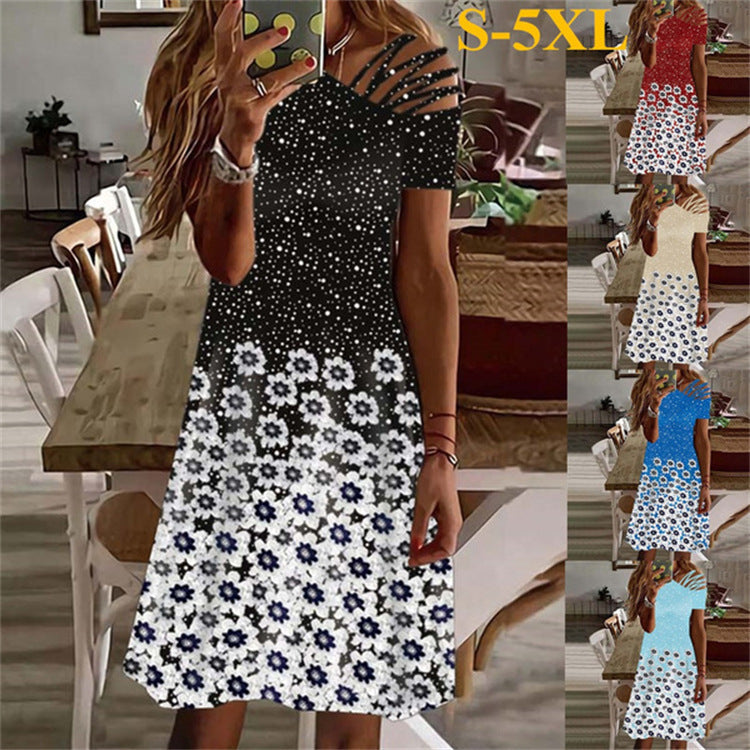 Robe haute-bas florale Damen Chic und Stil