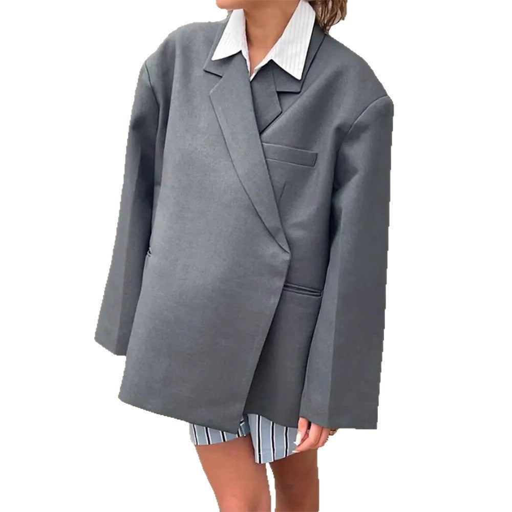 Blazer Oversized pour femmes avec poche élégante et revers chic Chic und Stil