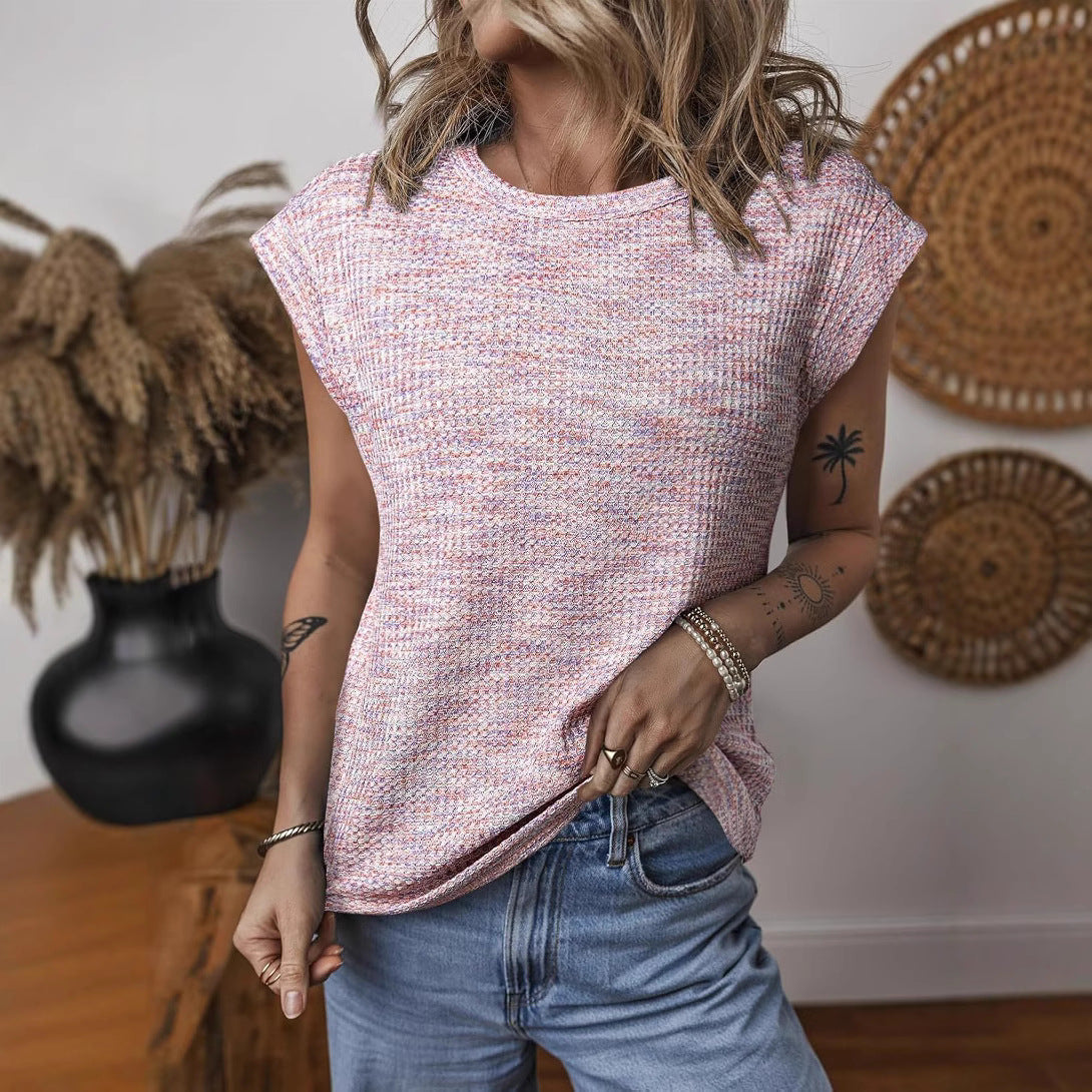 T-shirt décontracté pour dames avec structure tissée et design ample Chic und Stil