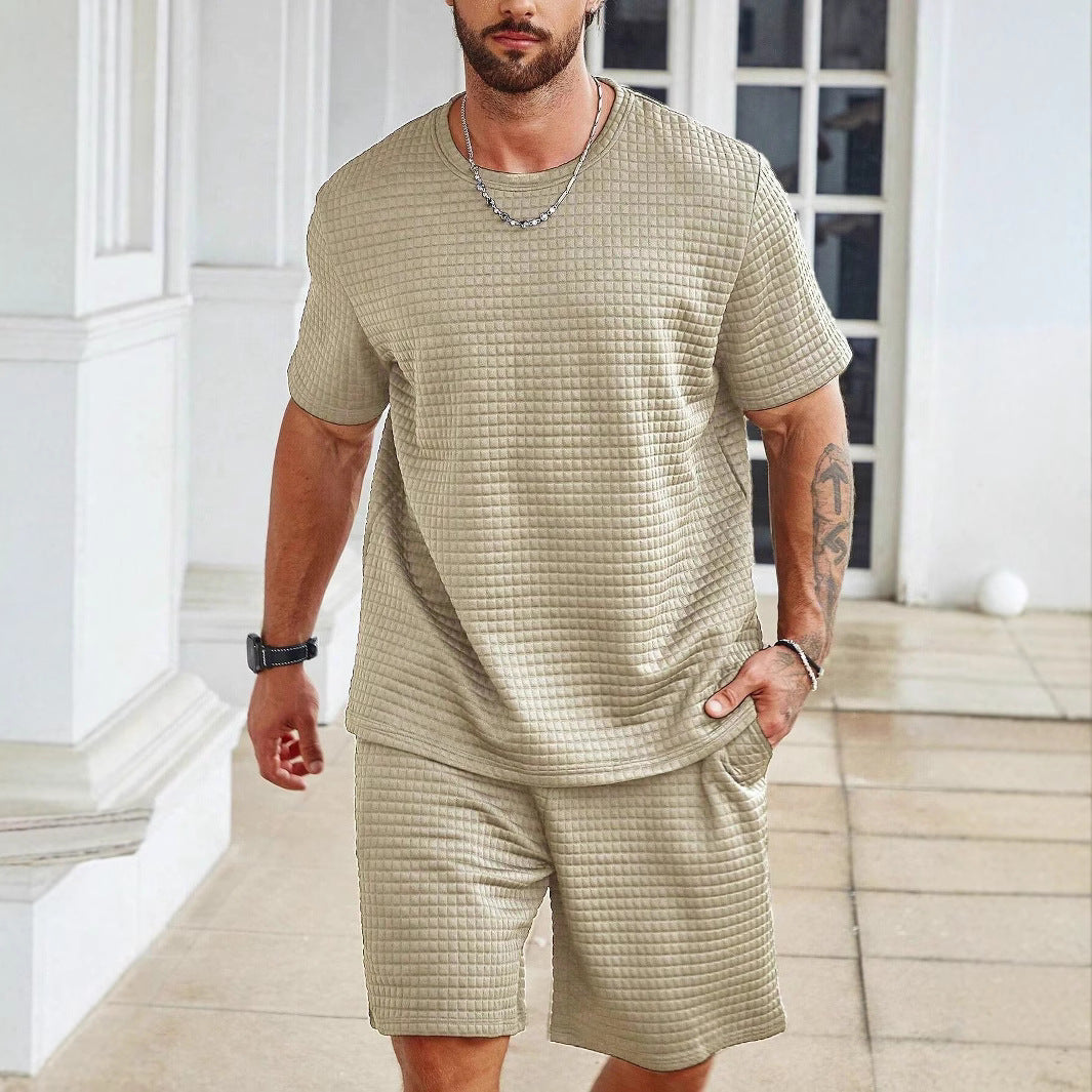Hommes haut de sport avec design structuré et shorts confortables Chic und Stil