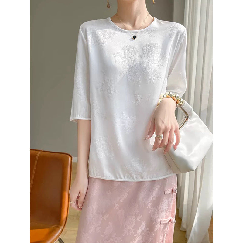 Blouse décontractée brodée pour femmes Chic und Stil