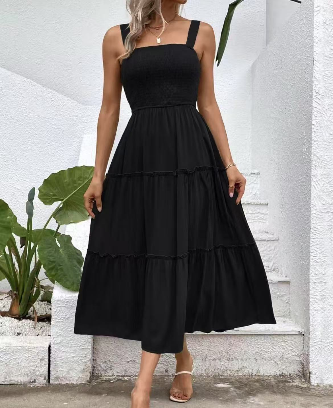 Robe maxi femme avec bustier élastique et jupe fluide Chic und Stile