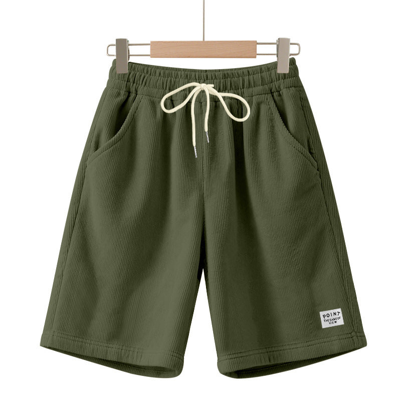 Shorts décontractés pour hommes en tissu côtelé léger avec taille ajustable Chic und Stil