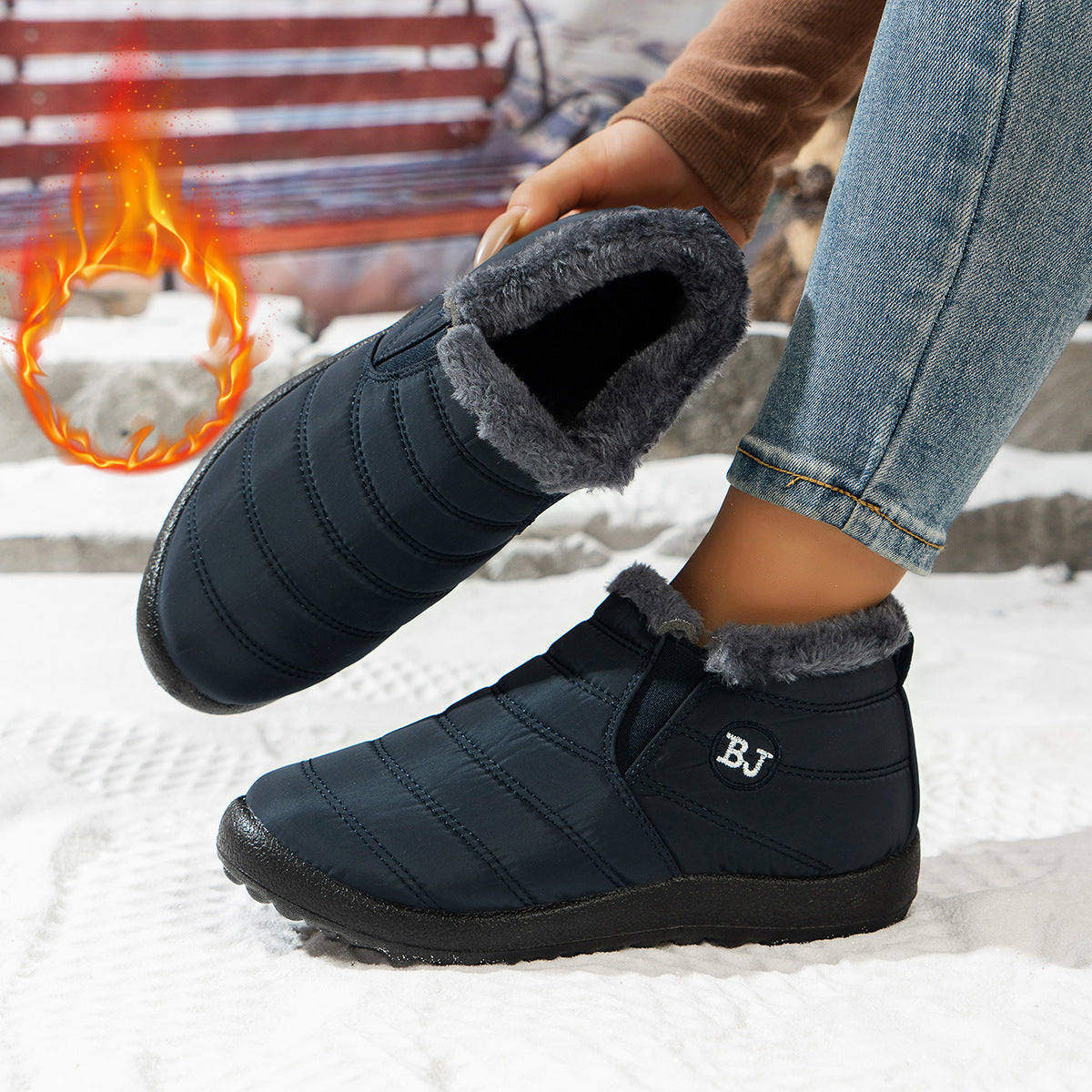 Bottes d'hiver confortables pour femmes avec doublure douillette et semelle antidérapante Chic und Stil